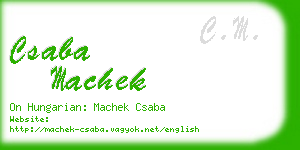 csaba machek business card